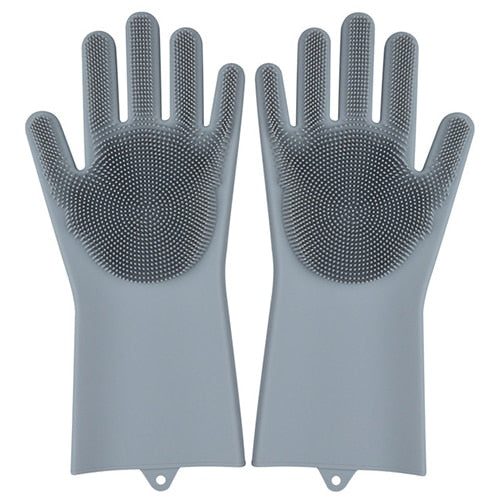 A Pair Silicone Dishes Washing Glove (Free Shipping)